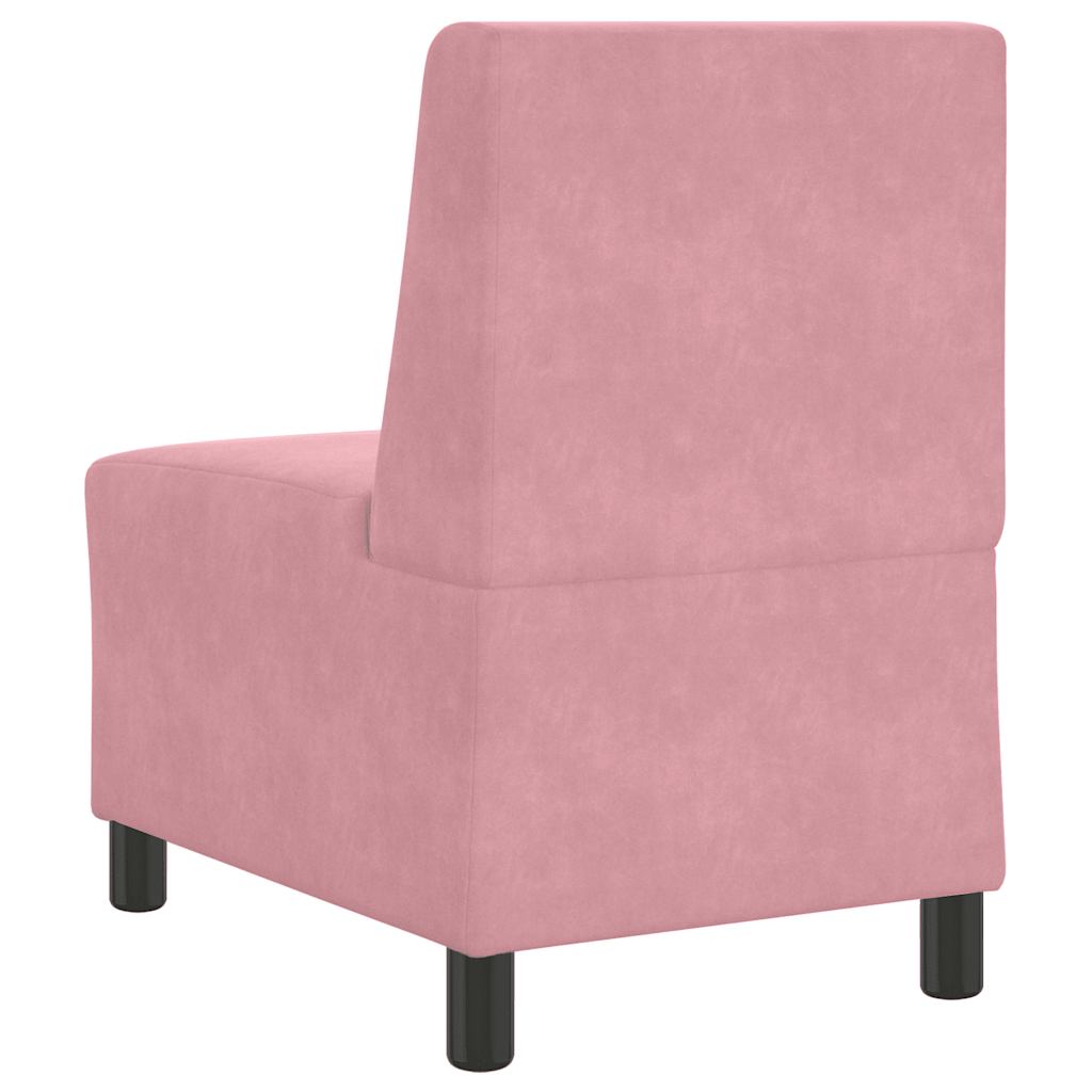 Modularna sofa bez naslona za ruke, ružičasta, 55 cm, baršun
