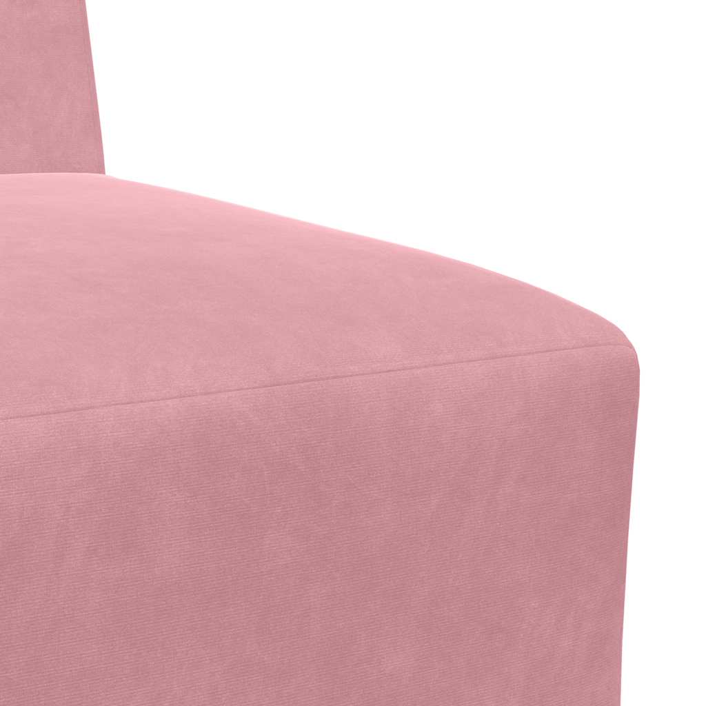 Modularna sofa bez naslona za ruke, ružičasta, 55 cm, baršun