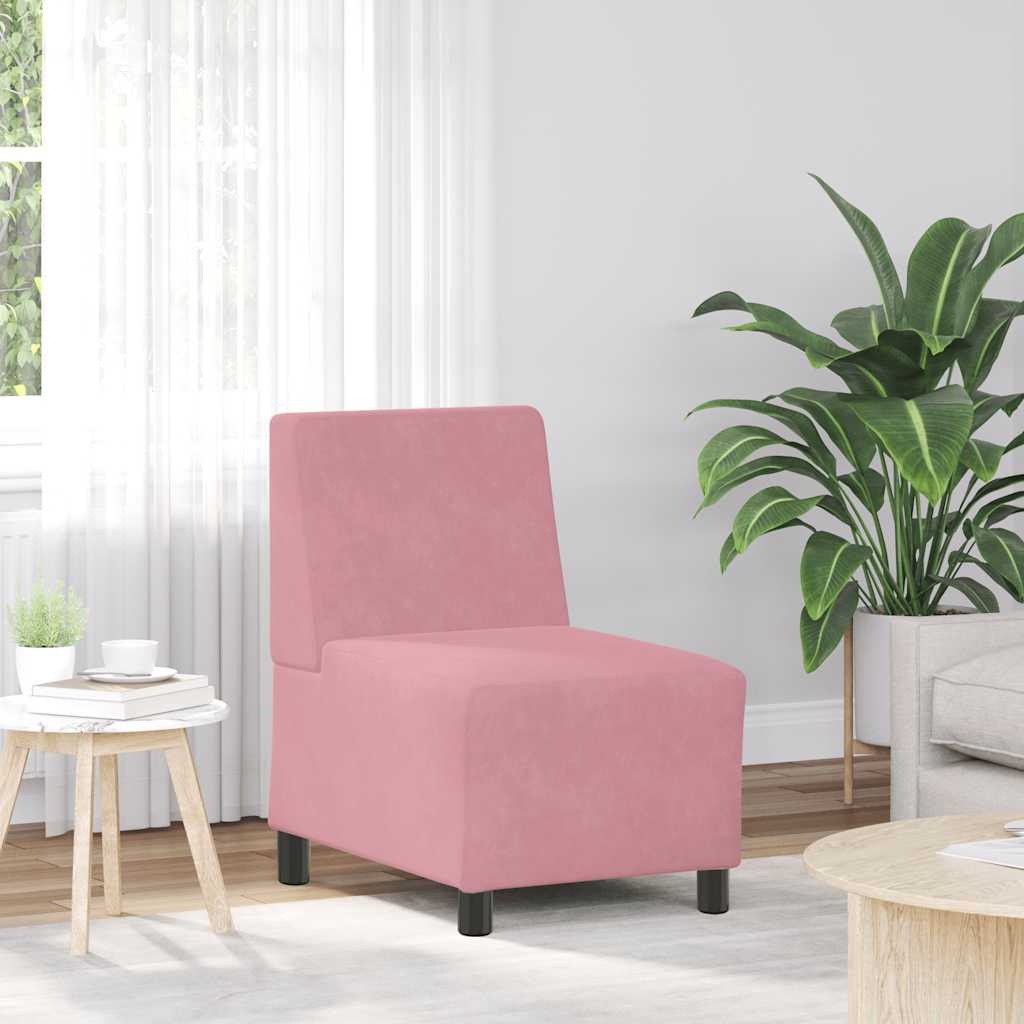 Modularna sofa bez naslona za ruke, ružičasta, 55 cm, baršun