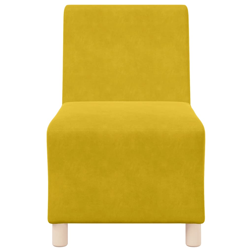 Modularna sofa bez naslona za ruke, žuta, 55 cm, baršun