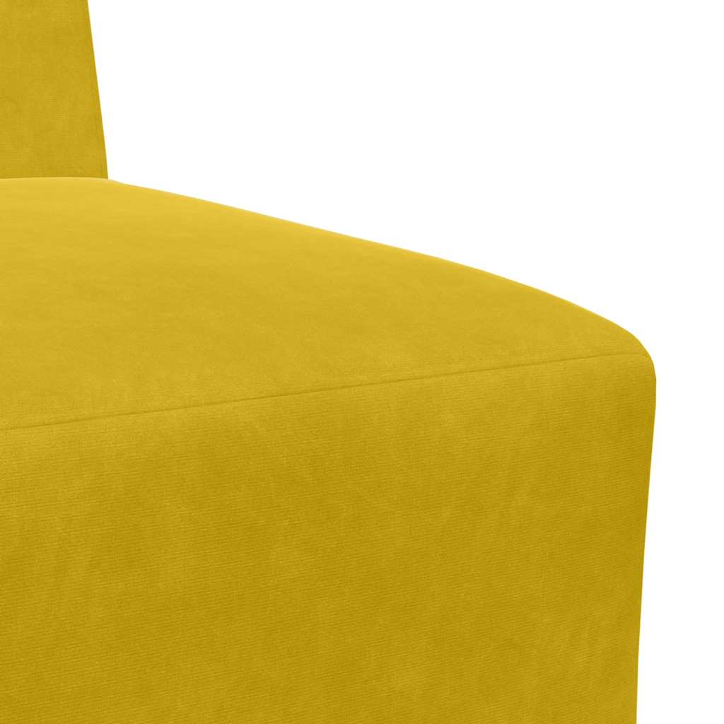 Modularna sofa bez naslona za ruke, žuta, 55 cm, baršun