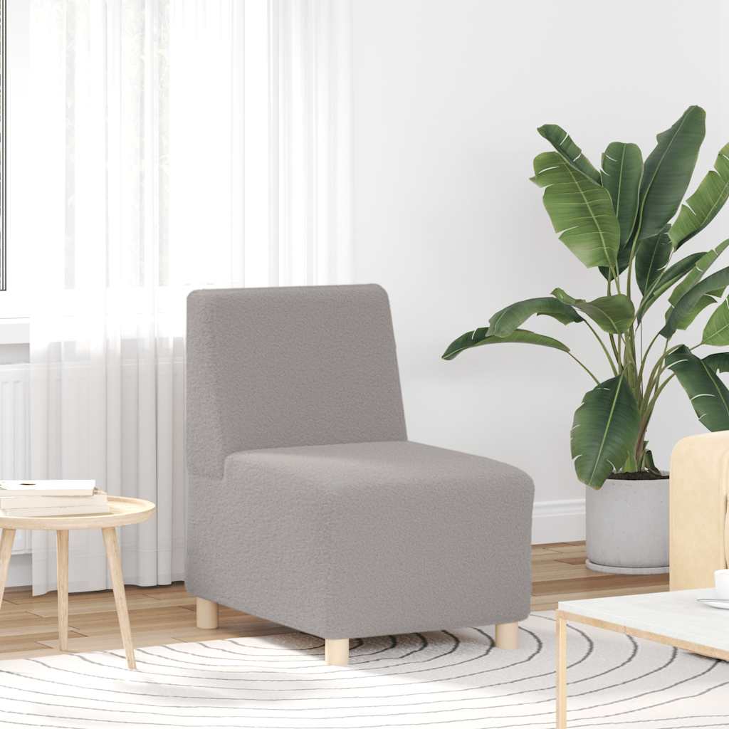 Modularna sofa bez naslona za ruke svijetlosiva 55 cm kovrčava tkanina imitacija vune