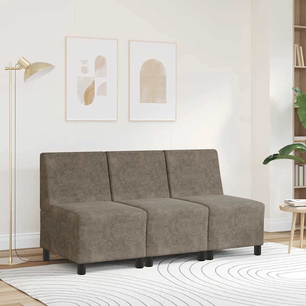 Modularna sofa bez naslona za ruke tamno siva 55 cm umjetna koža