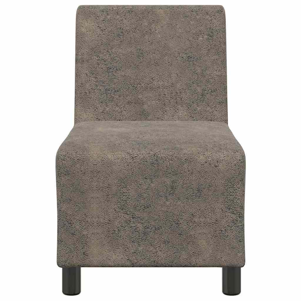 Modularna sofa bez naslona za ruke tamno siva 55 cm umjetna koža