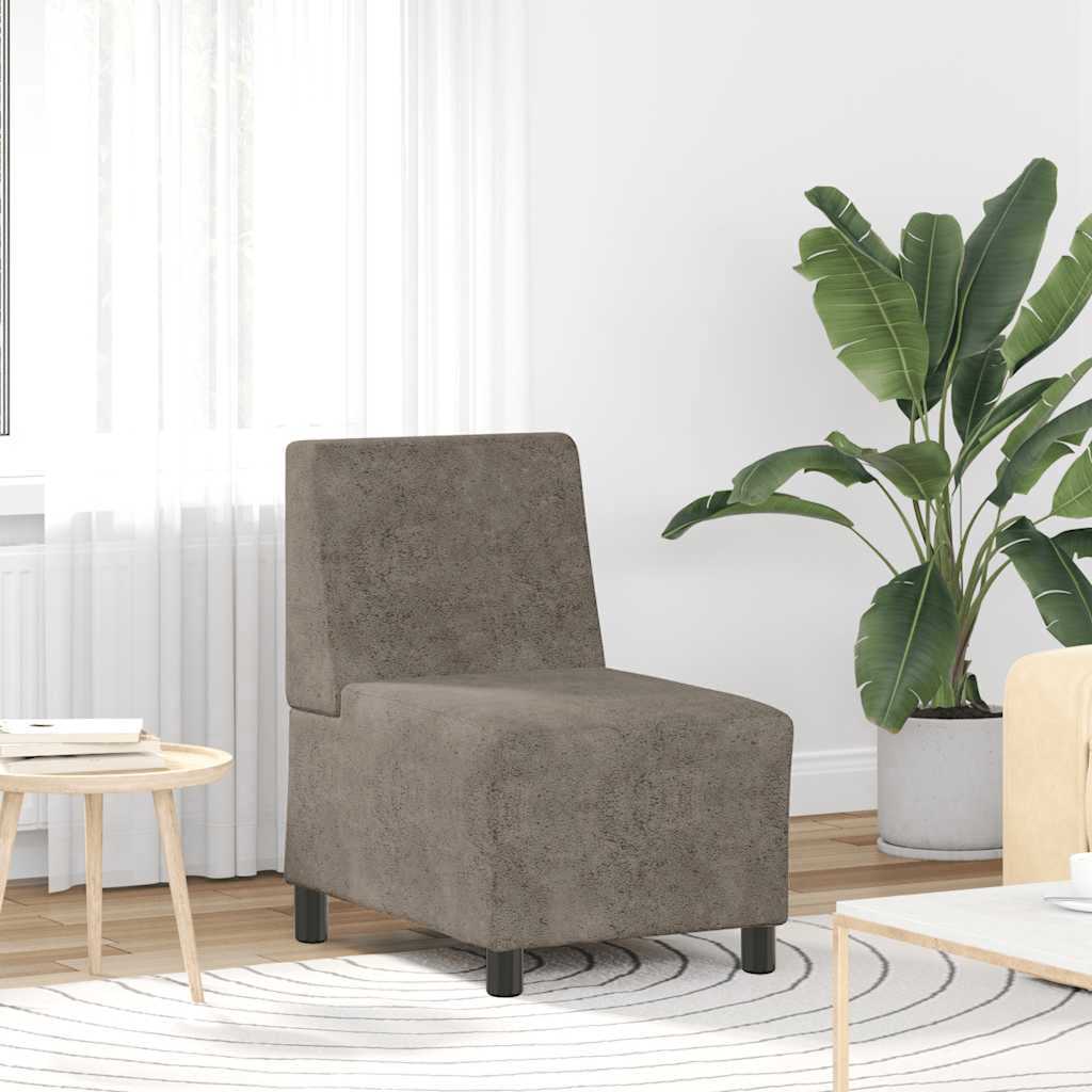 Modularna sofa bez naslona za ruke tamno siva 55 cm umjetna koža