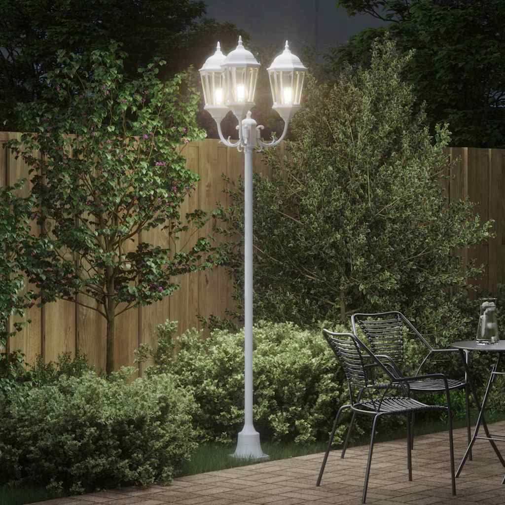 Vrtno svjetlo Bijelo 57 x 49 x 241 cm Aluminij i staklo