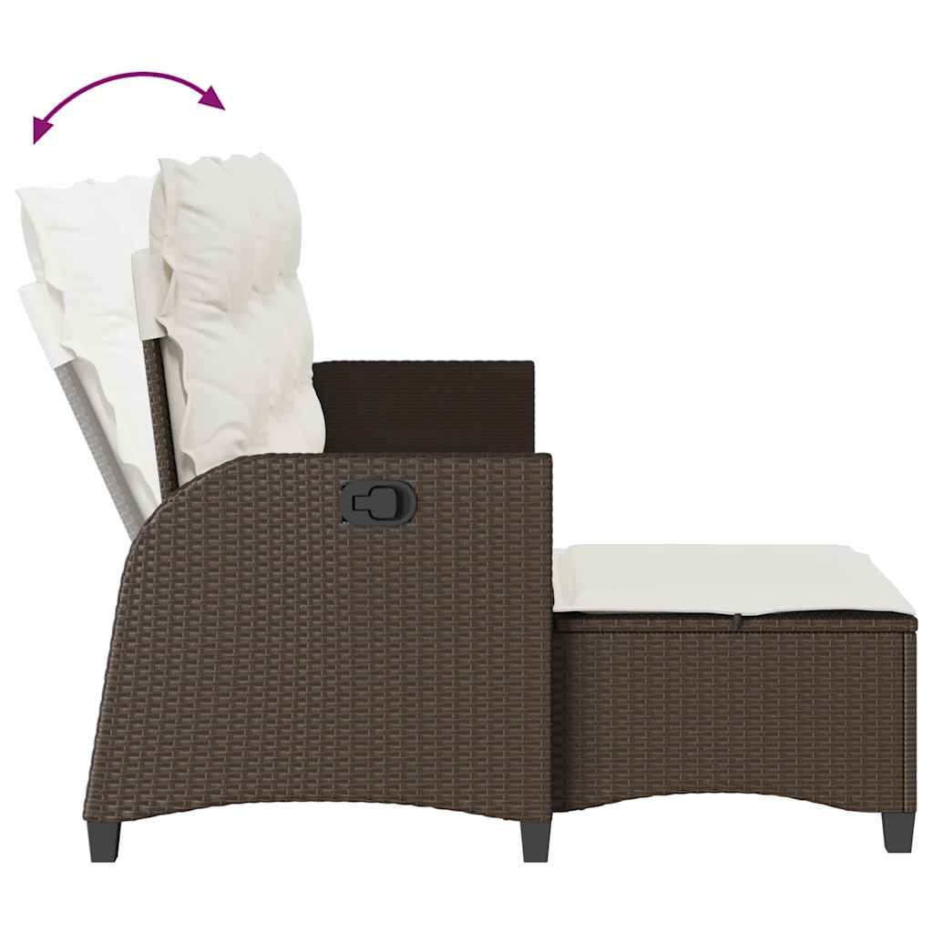 3-dijelni set vrtnih sofa s jastucima smeđi od poliratana L