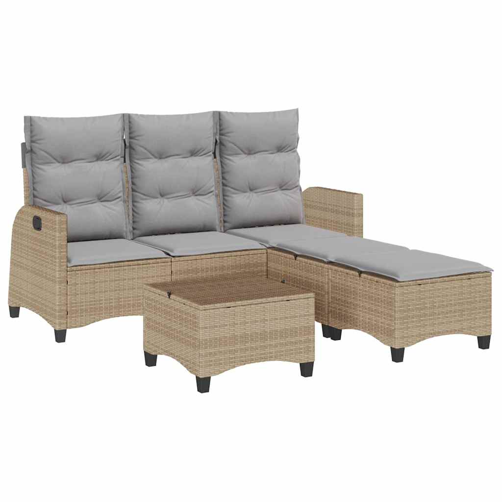 3-dijelni set vrtnih sofa od poliratana s jastucima bež L