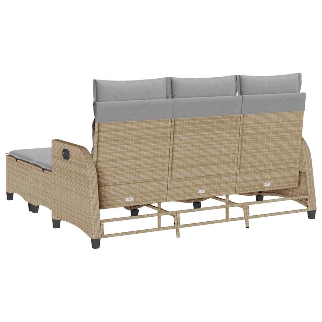3-dijelni set vrtnih sofa od poliratana s jastucima bež L