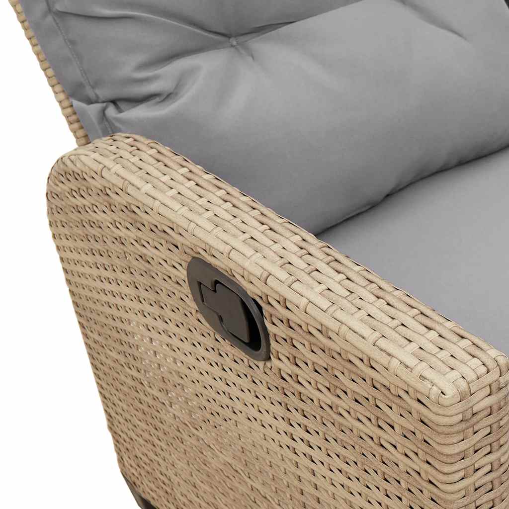 3-dijelni set vrtnih sofa od poliratana s jastucima bež L