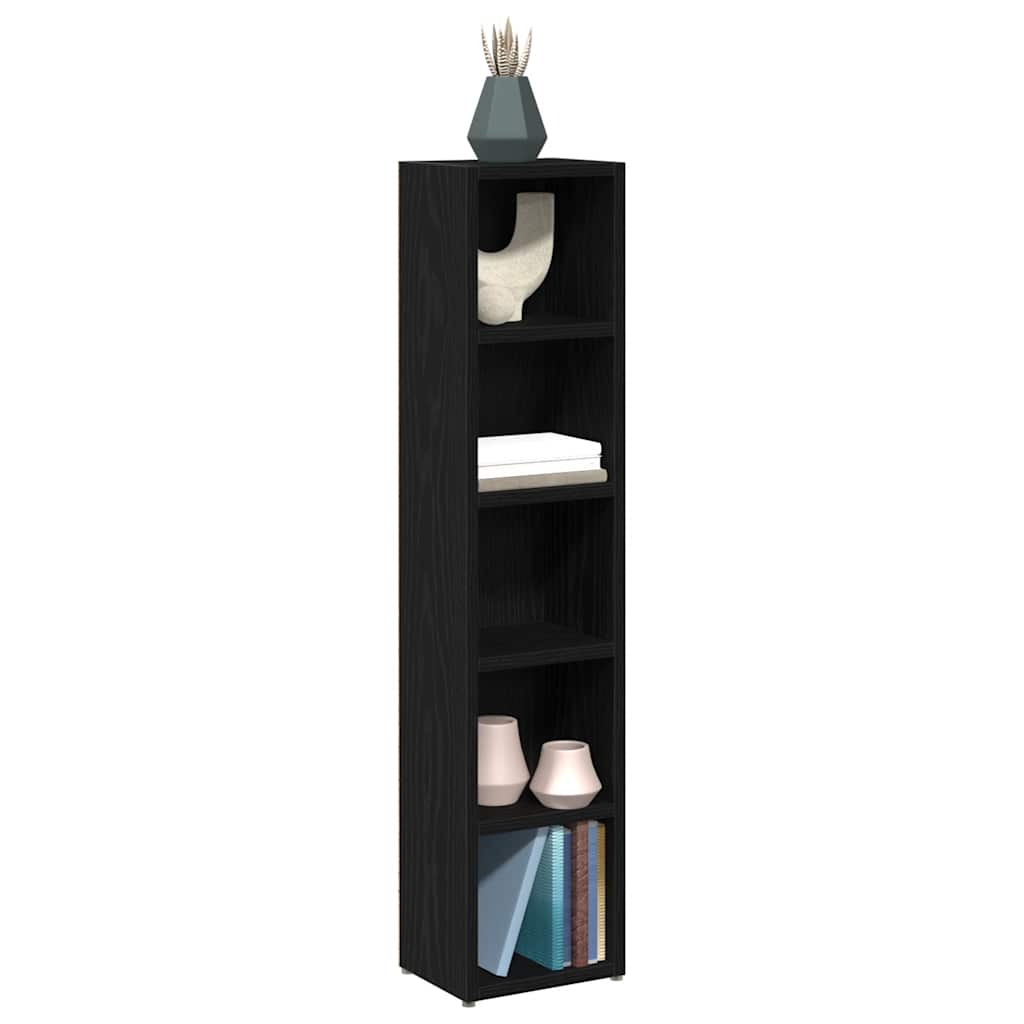 CD ormarići 2 kom crni hrast 21x16x93,5 cm konstruirano drvo