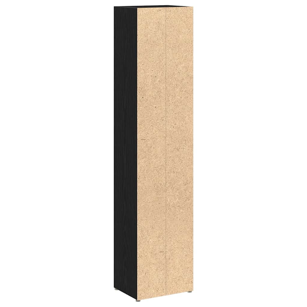 CD ormarići 2 kom crni hrast 21x16x93,5 cm konstruirano drvo