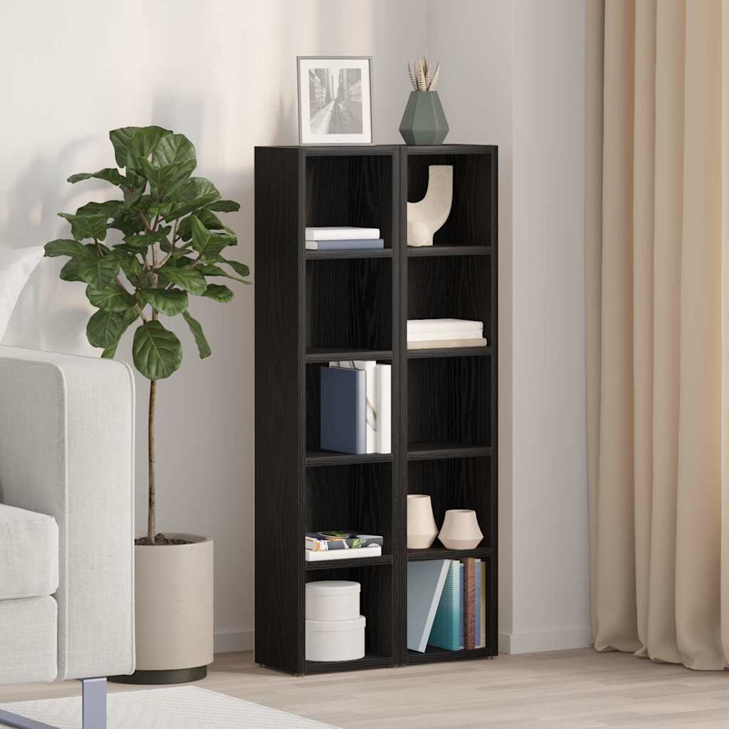 CD ormarići 2 kom crni hrast 21x16x93,5 cm konstruirano drvo