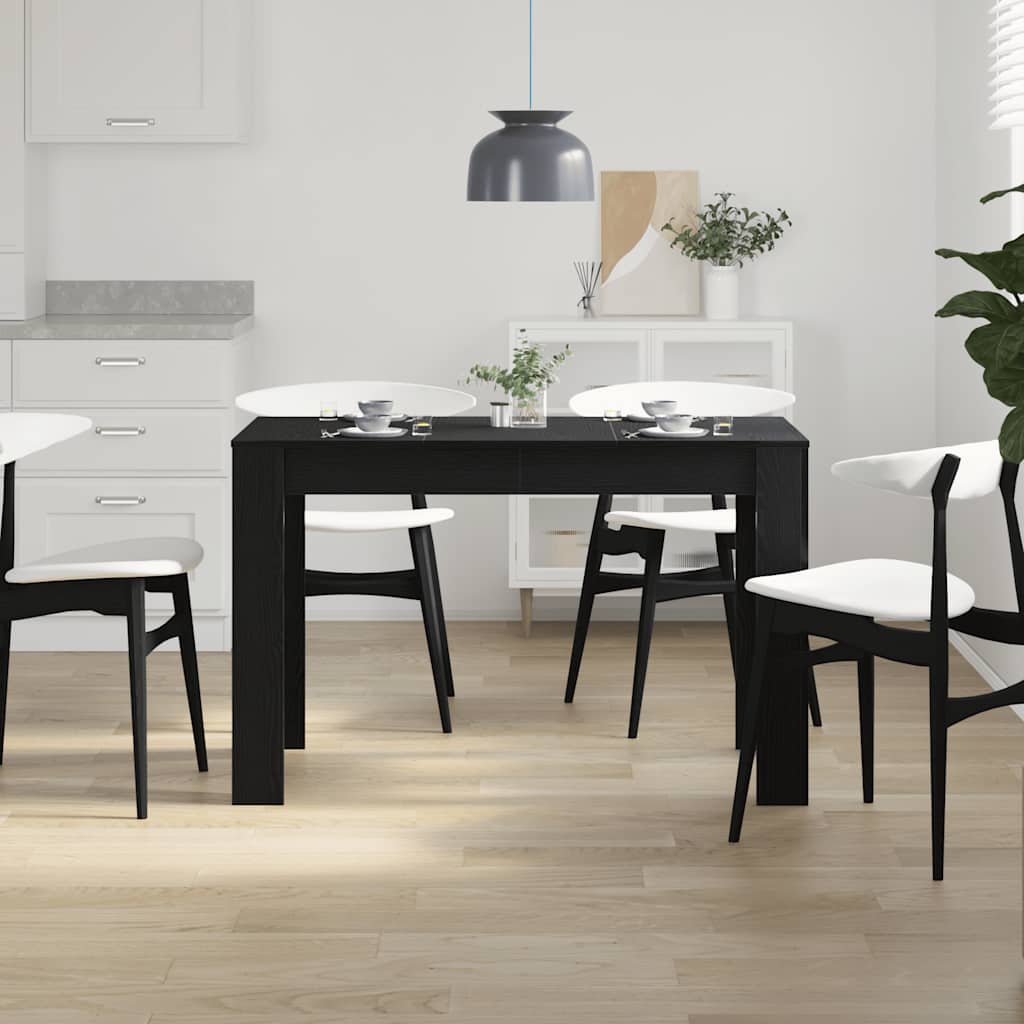 Blagovaonski stol crni hrast 120x60x76 cm konstruirano drvo