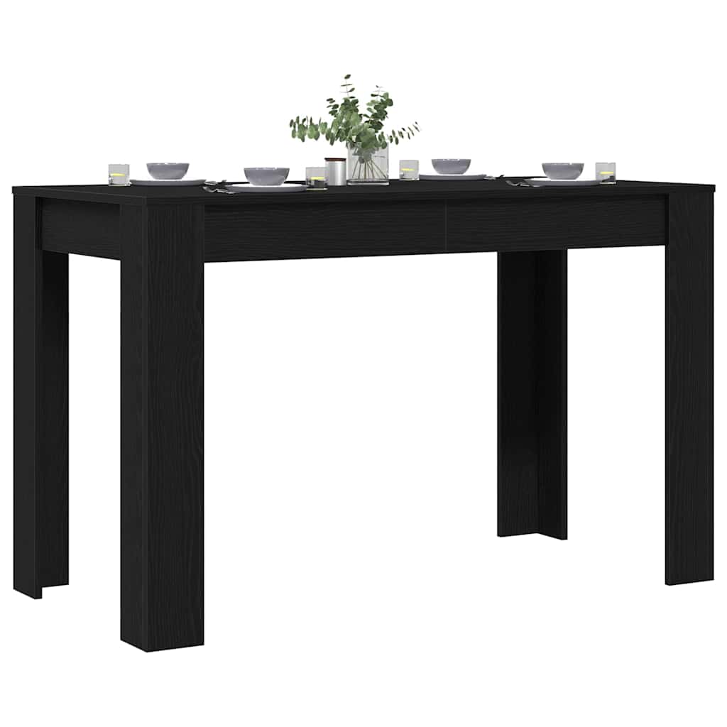Blagovaonski stol crni hrast 120x60x76 cm konstruirano drvo