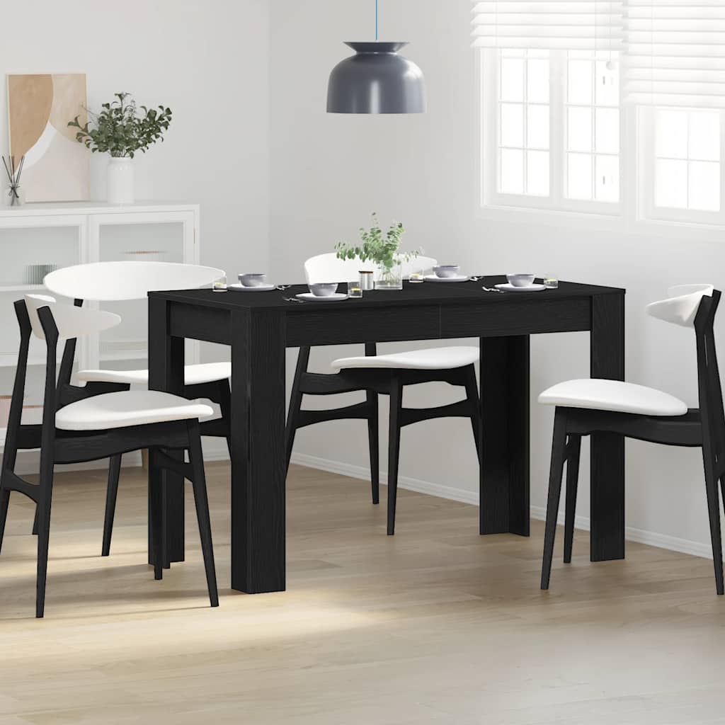 Blagovaonski stol crni hrast 120x60x76 cm konstruirano drvo