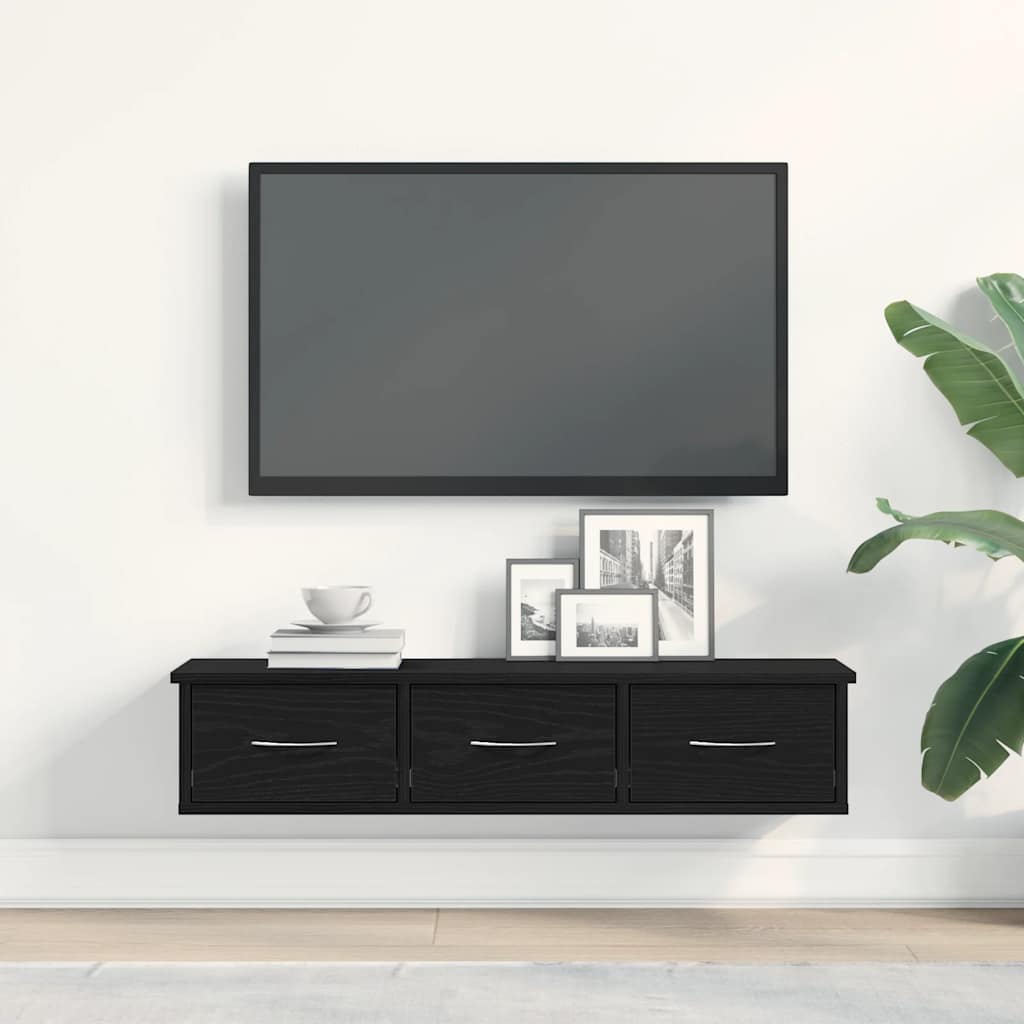 Zidni ormarić crni hrast 88x26x18,5 cm konstruirano drvo