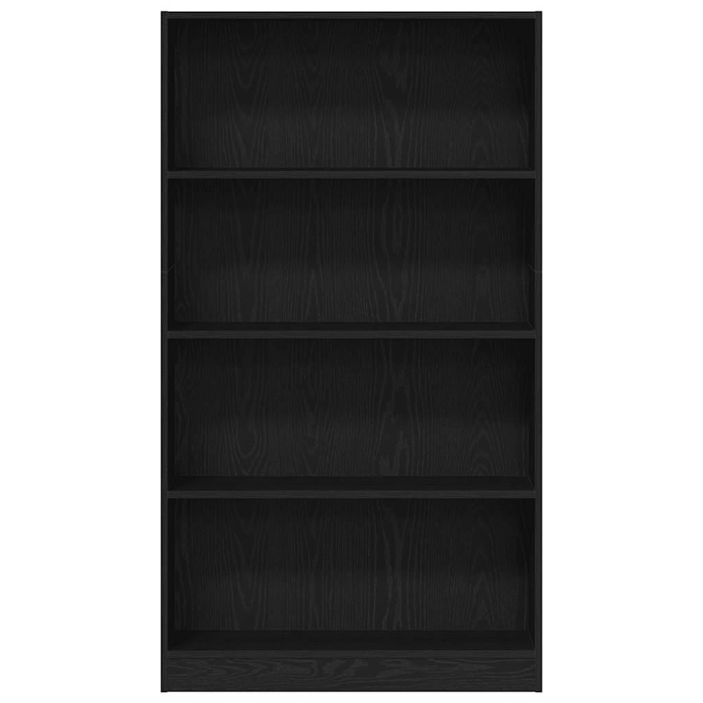 Polica za knjige s 4 etaže crni hrast 80x24x143 cm inženjerski drvo