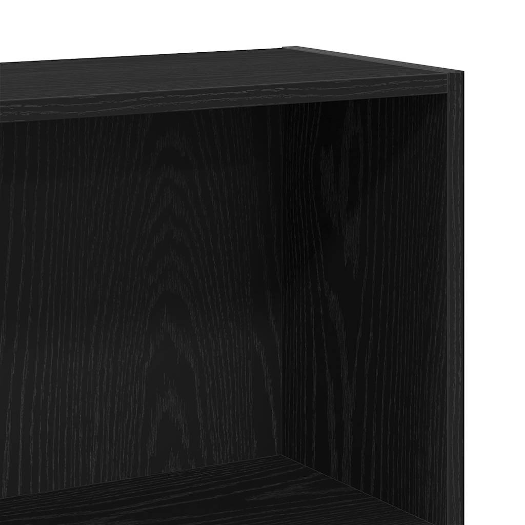 Polica za knjige s 4 etaže crni hrast 80x24x143 cm inženjerski drvo