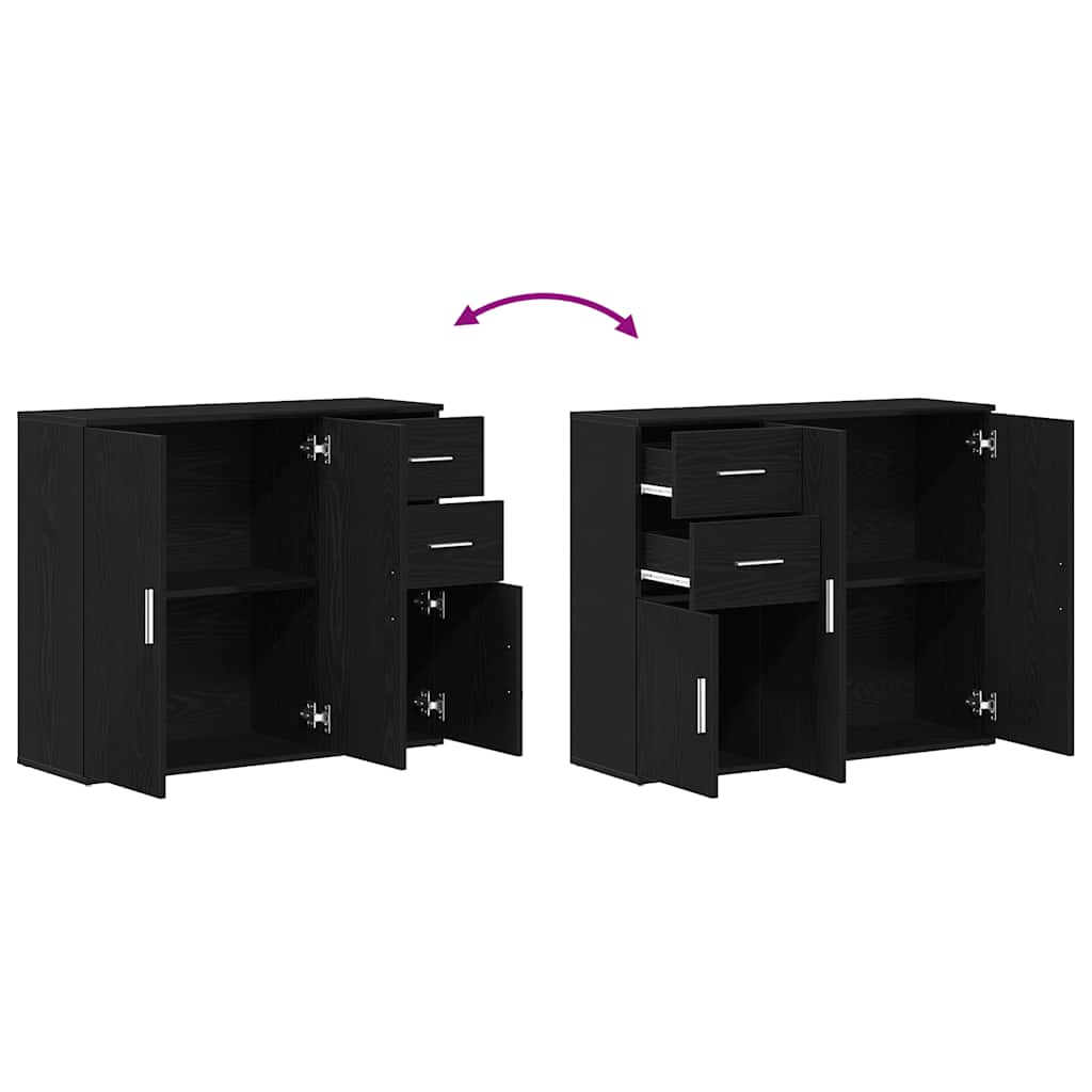 Komoda crni hrast 91x29,5x75 cm Inženirsko drvo