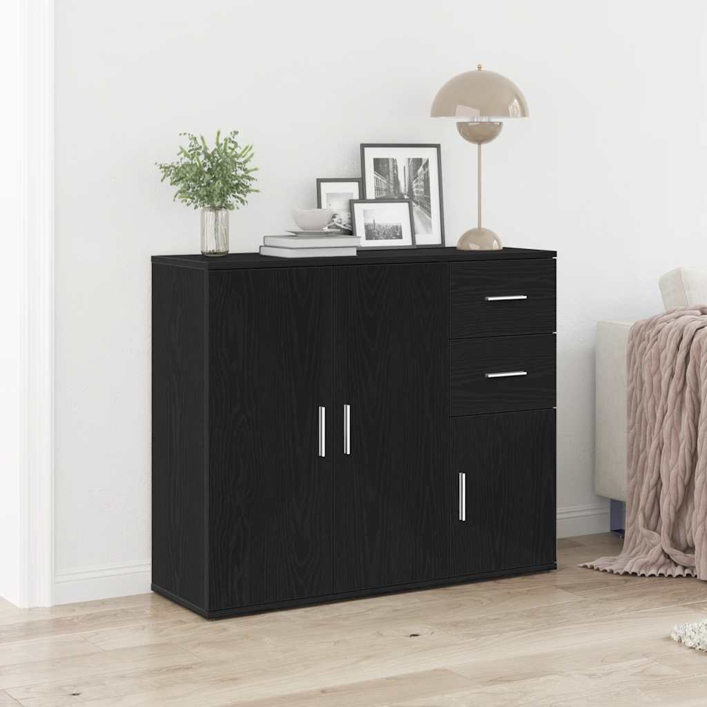 Komoda crni hrast 91x29,5x75 cm Inženirsko drvo