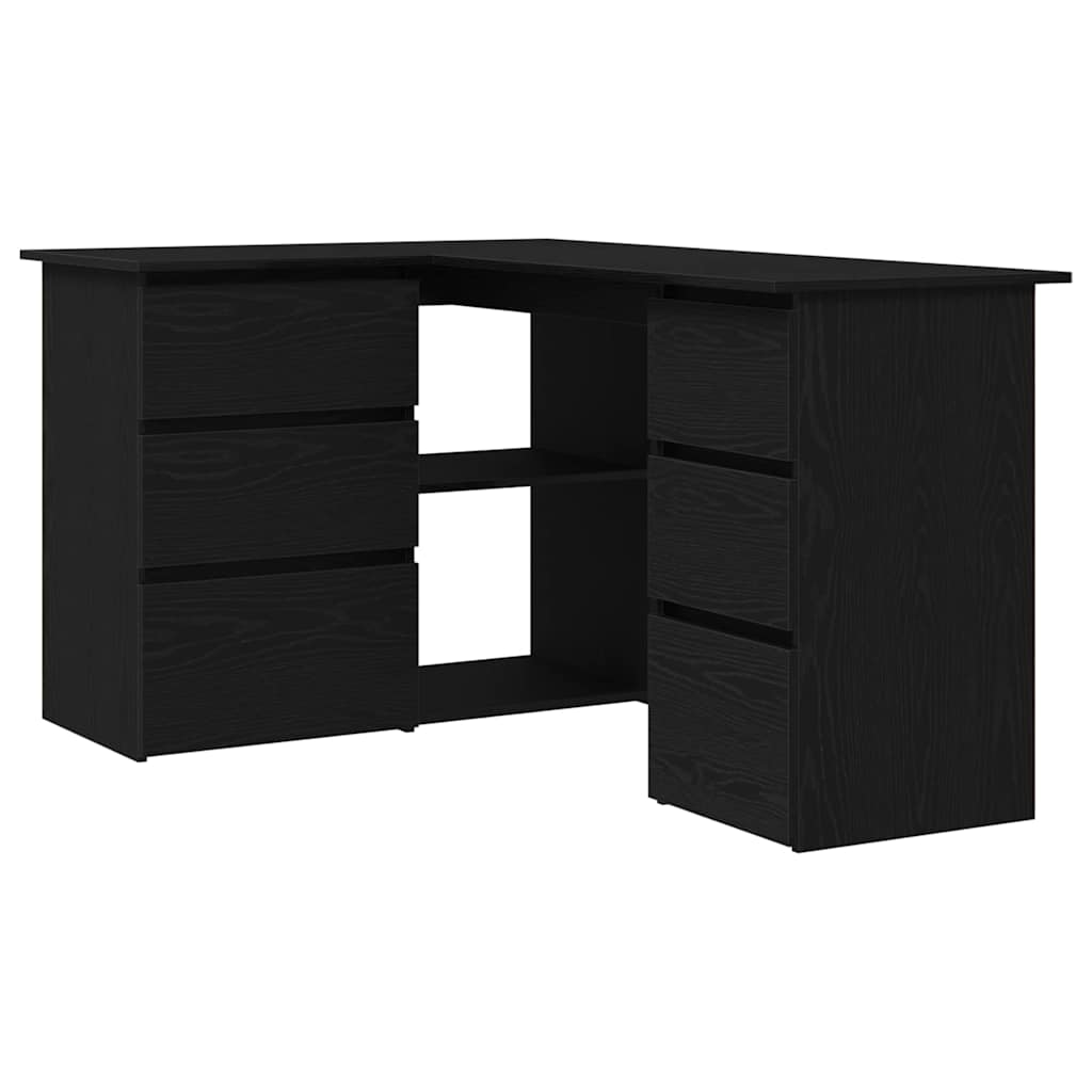 Stol s ladicama Crni hrast 145 x 100 x 76 cm Konstruirano drvo