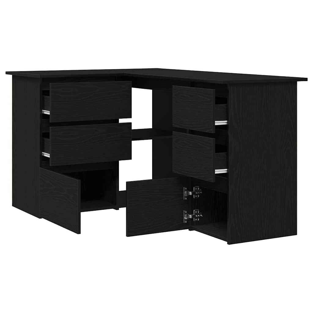 Stol s ladicama Crni hrast 145 x 100 x 76 cm Konstruirano drvo