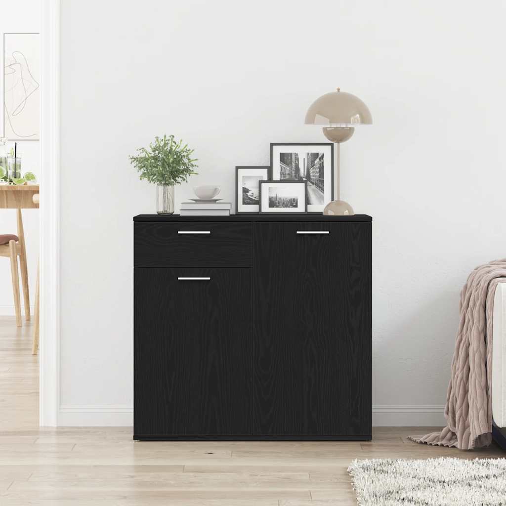 Komoda crni hrast 80x36x75 cm Inženirsko drvo