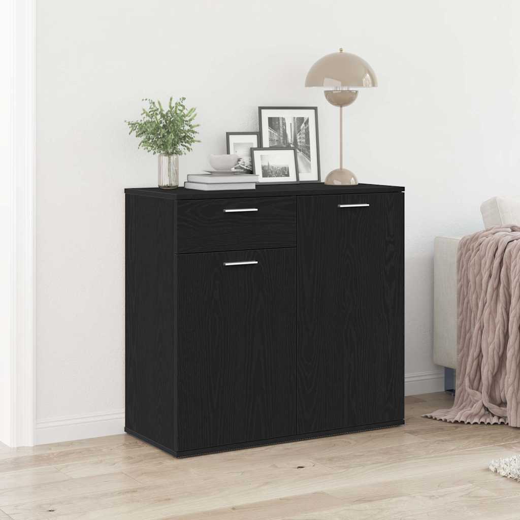 Komoda crni hrast 80x36x75 cm Inženirsko drvo