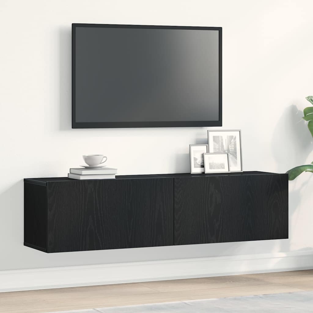 TV ormarić crni hrast 120x30x30,5 cm konstruirano drvo