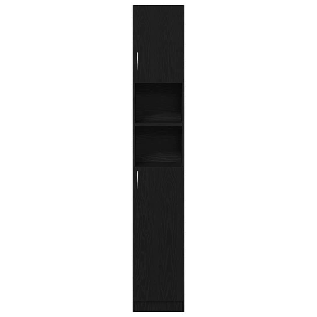 Kupaonski ormarić crni hrast 32x25,5x190 cm konstruirano drvo