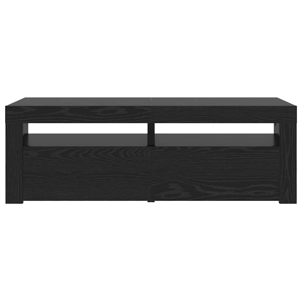 TV ormarić s LED svjetlima crni hrast 120x35x40 cm inženjerski drvo