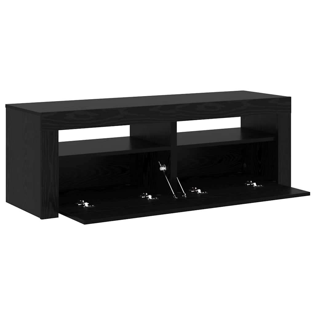 TV ormarić s LED svjetlima crni hrast 120x35x40 cm inženjerski drvo