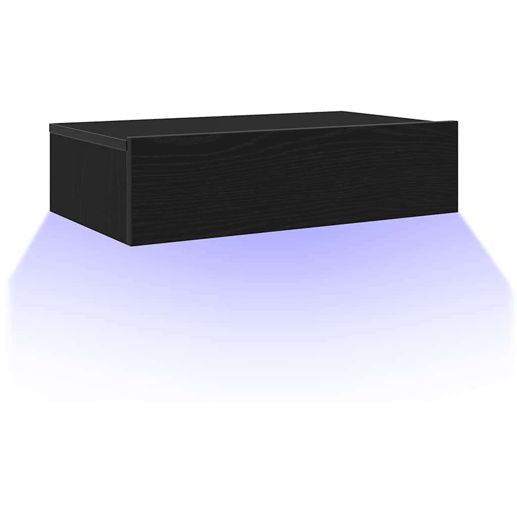 TV ormarić s LED svjetlima crni hrast 60x35x15,5 cm