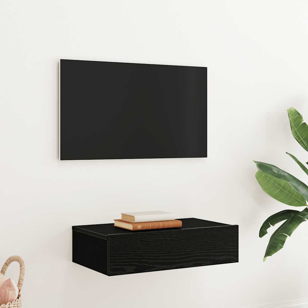 TV ormarić s LED svjetlima crni hrast 60x35x15,5 cm