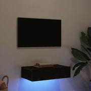 TV ormarić s LED svjetlima crni hrast 60x35x15,5 cm