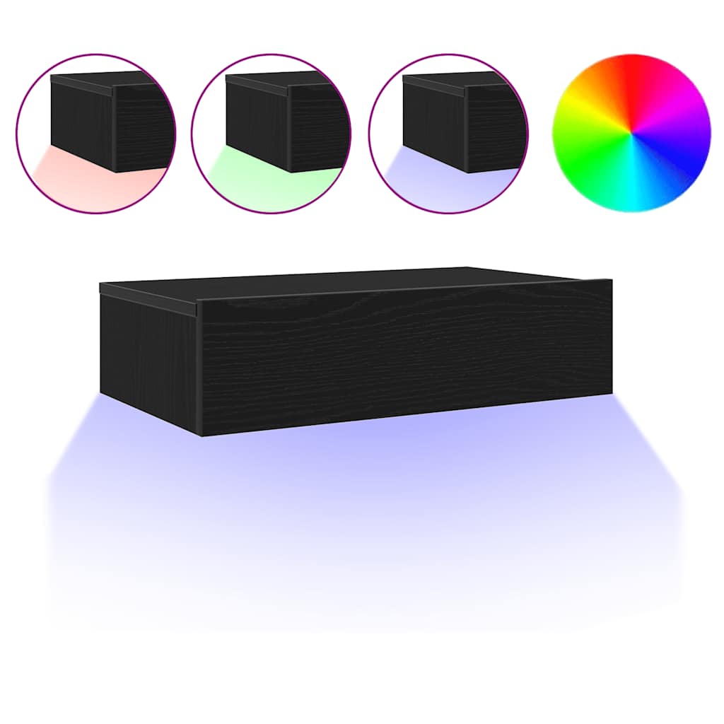 TV ormarići s LED svjetlima 2 kom. crni hrast 60x35x15,5 cm