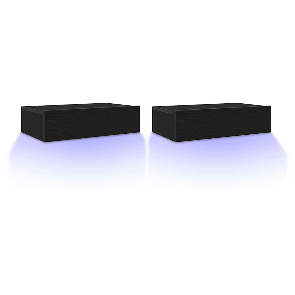 TV ormarići s LED svjetlima 2 kom. crni hrast 60x35x15,5 cm