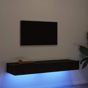 TV ormarići s LED svjetlima 2 kom. crni hrast 60x35x15,5 cm