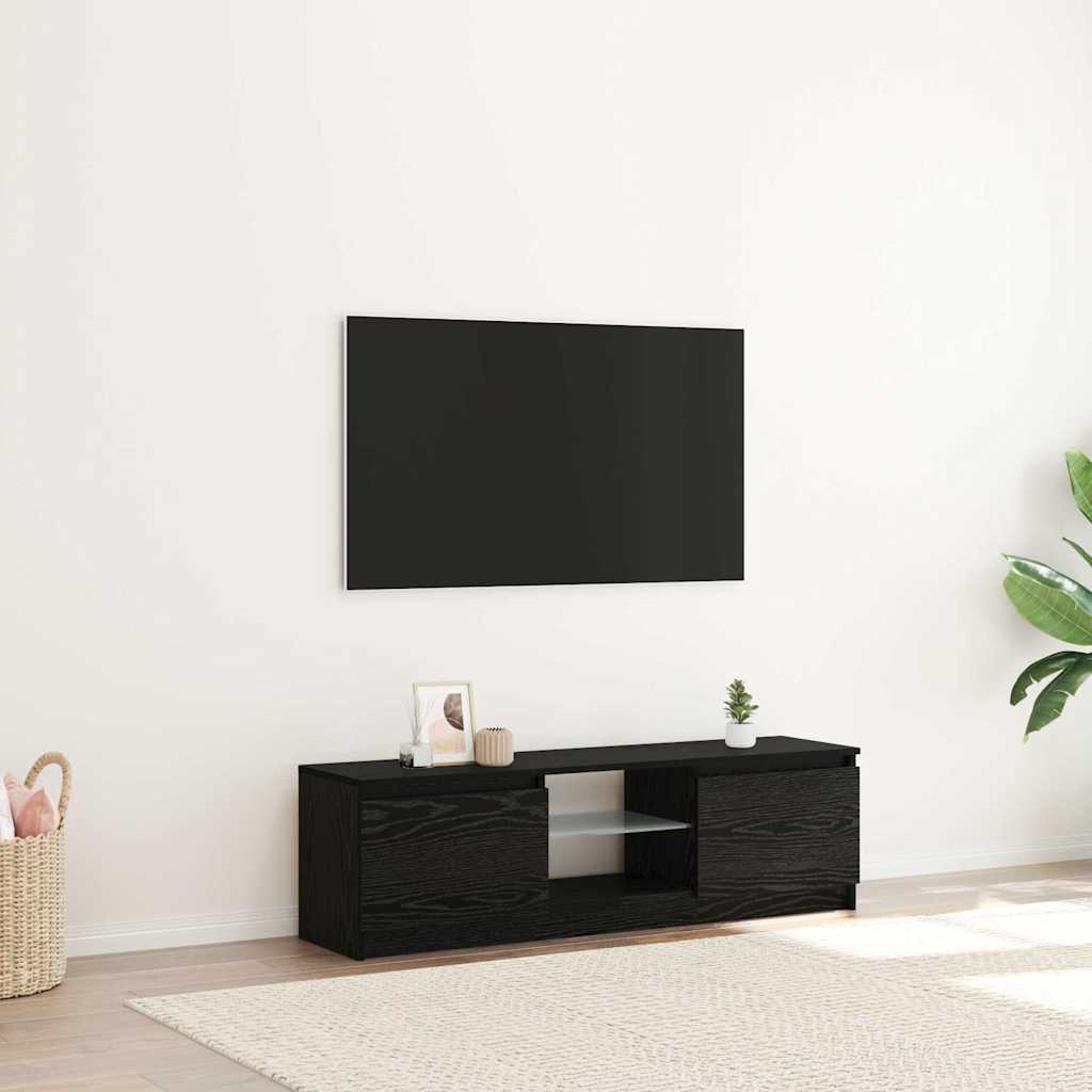 TV ormarić s LED svjetlima crni hrast 120x30x36 cm inženjerski drvo