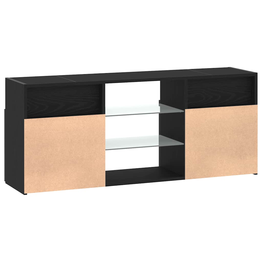 TV ormarić s LED svjetlima crni hrast 120x30x50 cm inženjerski drvo