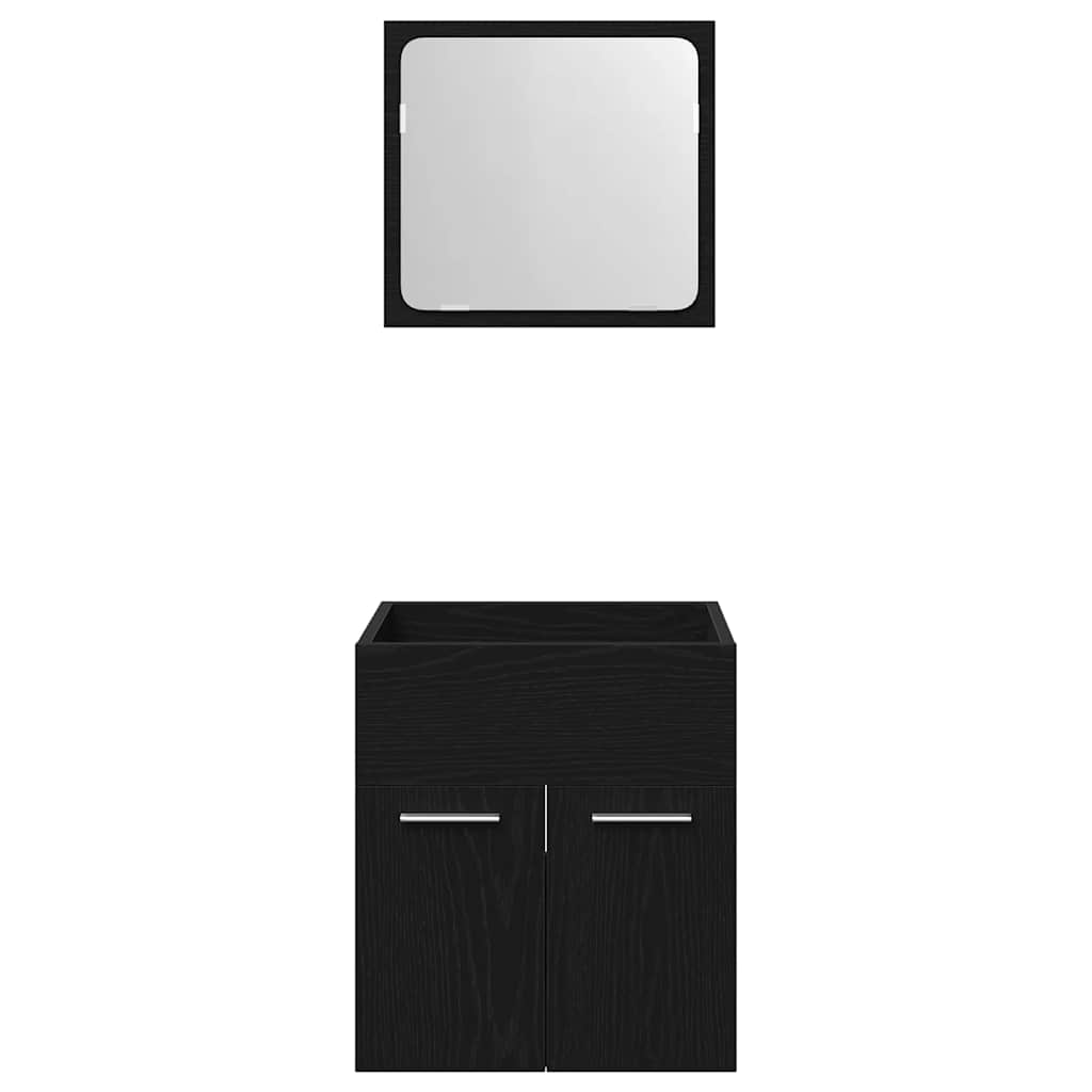 2-dijelni set kupaonskog namještaja crni hrast