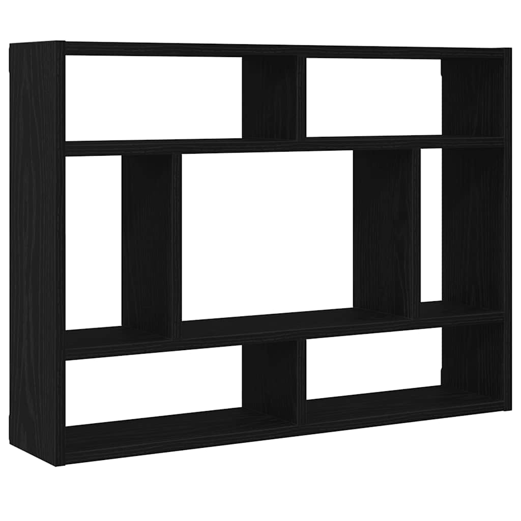 Zidna polica crni hrast 75x16x55 cm inženjerski drvo