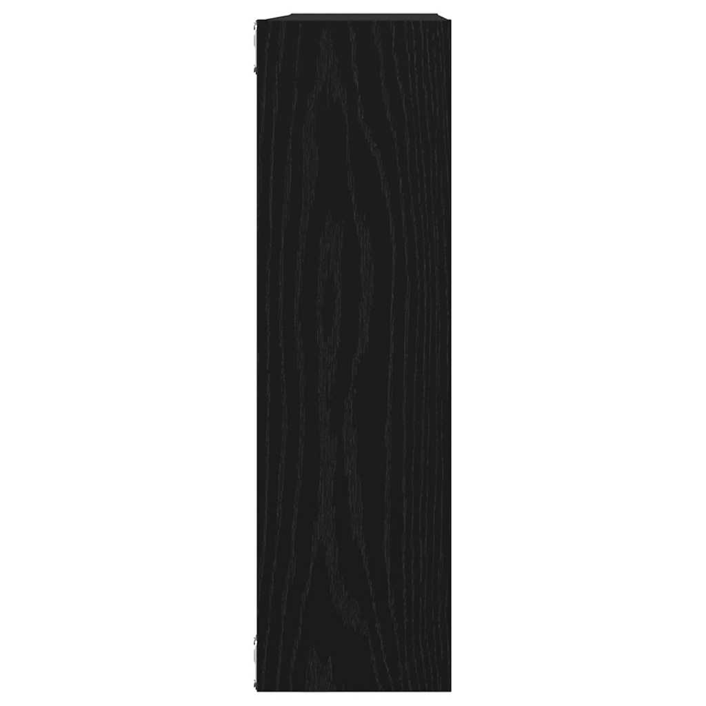 Zidna polica crni hrast 75x16x55 cm inženjerski drvo