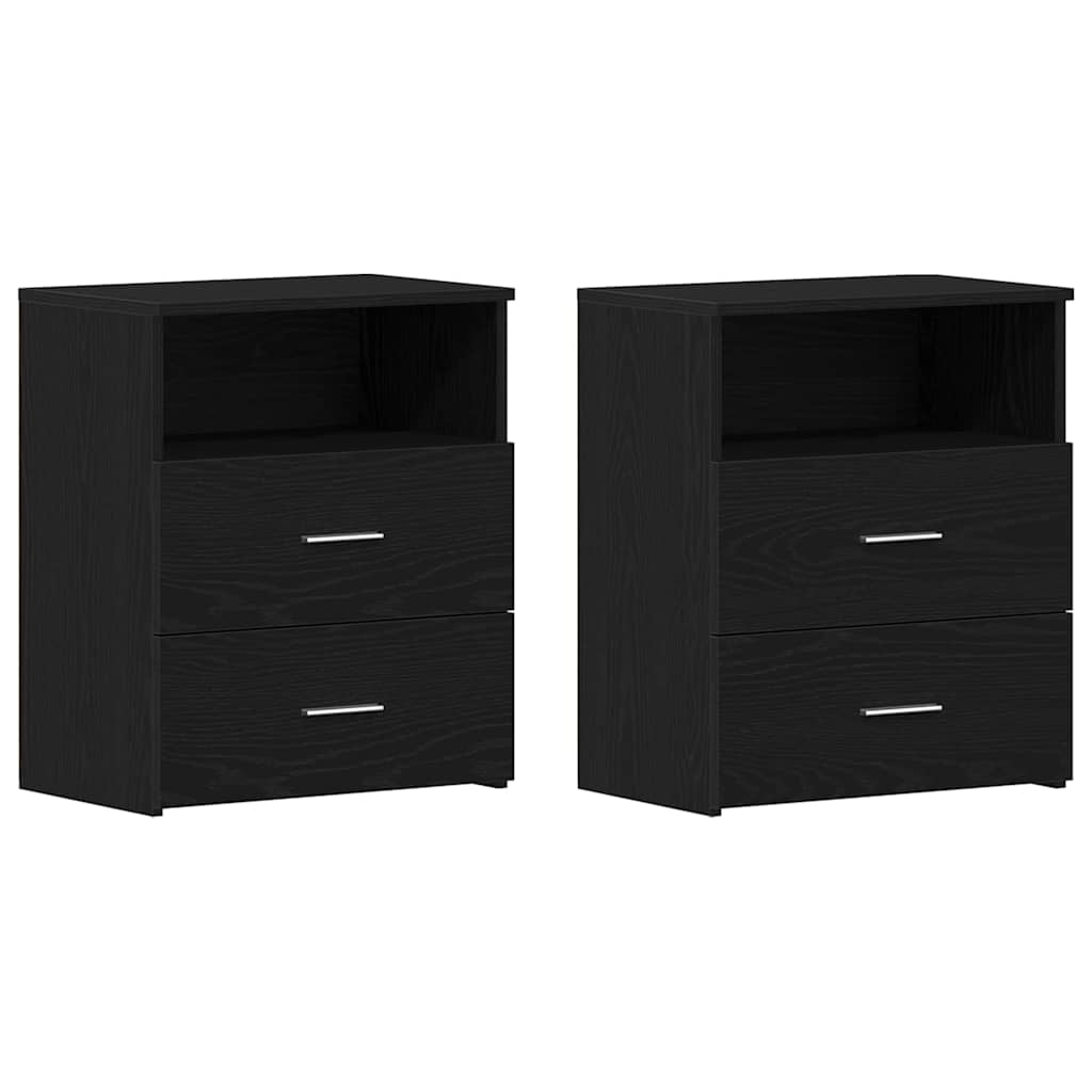 Noćni ormarić s ladicama 2 pcs Crni hrast 50 x 32 x 60 cm
