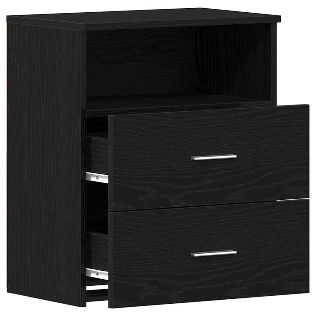 Noćni ormarić s ladicama 2 pcs Crni hrast 50 x 32 x 60 cm