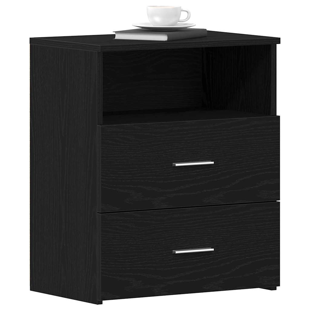 Noćni ormarić s ladicama 2 pcs Crni hrast 50 x 32 x 60 cm
