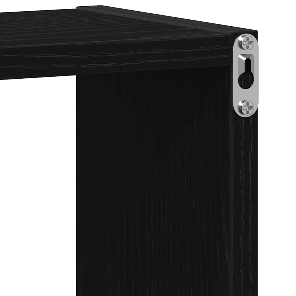 Zidne kockaste police 4 kom crni hrast 30x15x30 cm inženjersko drvo