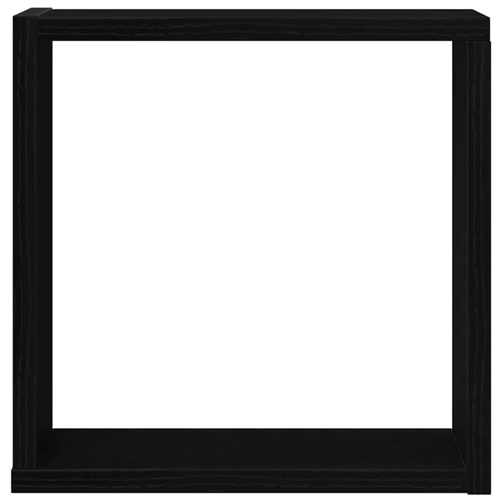 Zidne kockaste police 6 kom crni hrast 30x15x30 cm inženjersko drvo