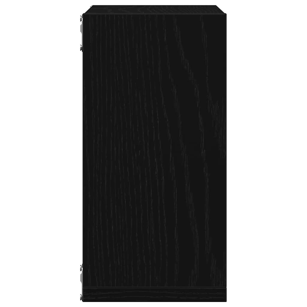 Zidne kockaste police 6 kom crni hrast 30x15x30 cm inženjersko drvo